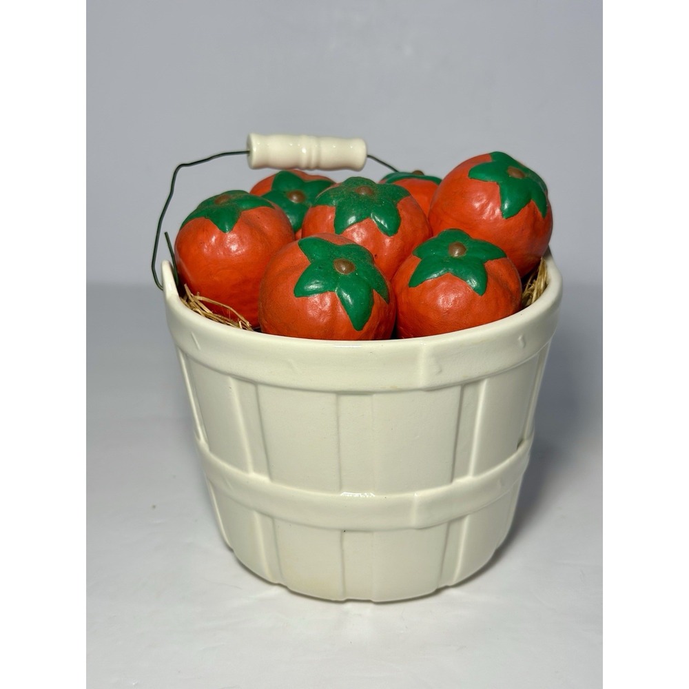 Vintage Ceramic Basket of Strawberries Cottage Core Farmhouse Kitchen SIGNED